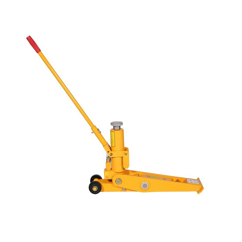 Vista de perfil  del Gato hidráulico tijera 4 toneladas en posición baja