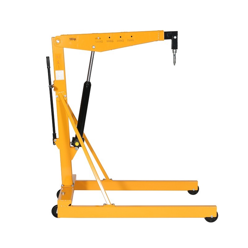 Vista de perfil de la grúa de taller para palets europeos