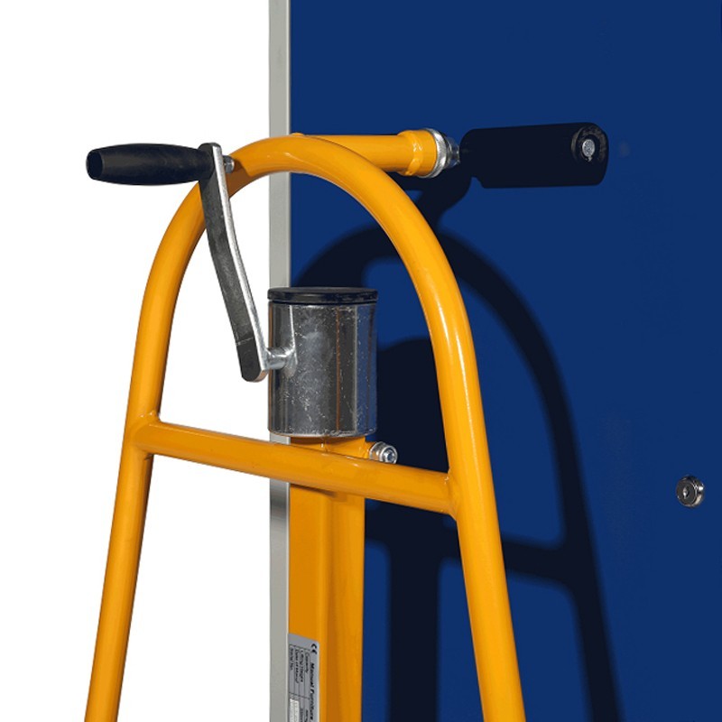 Zoom sobre la manivela de los portamuebles 600kg