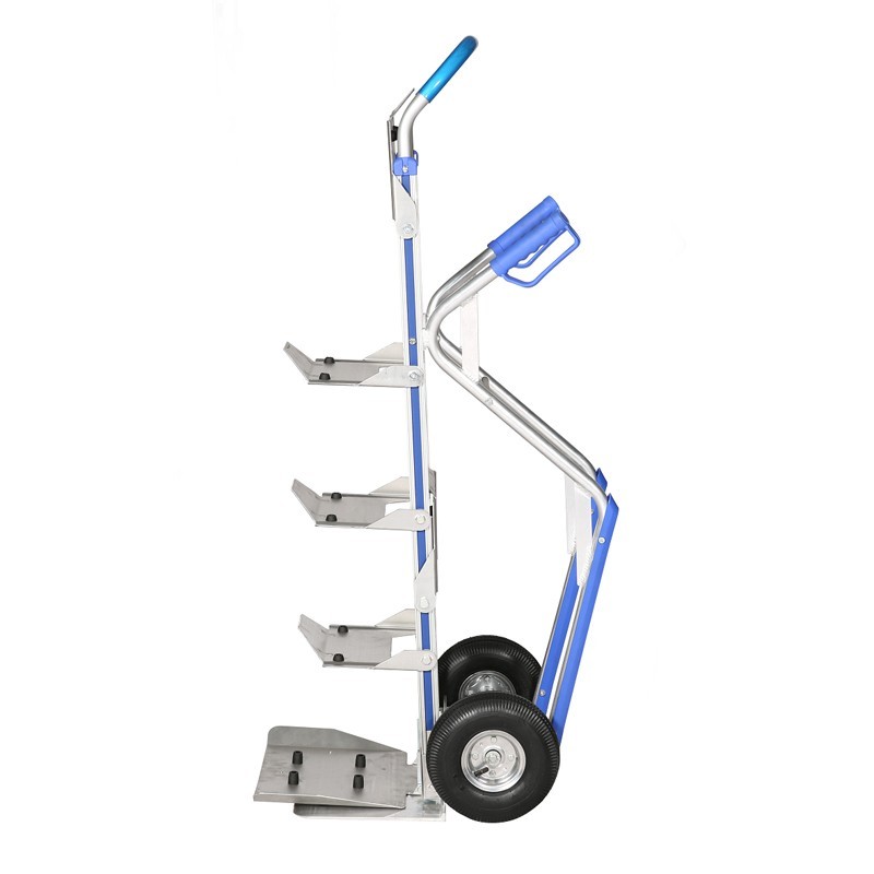 Vista de perfil  de la carretilla portabidones 250kg