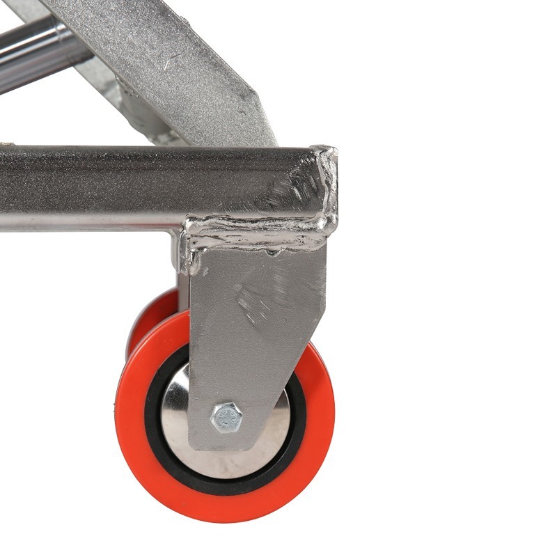 Zoom sobre la rueda de la mesa elevadora INOX 304 250kg
