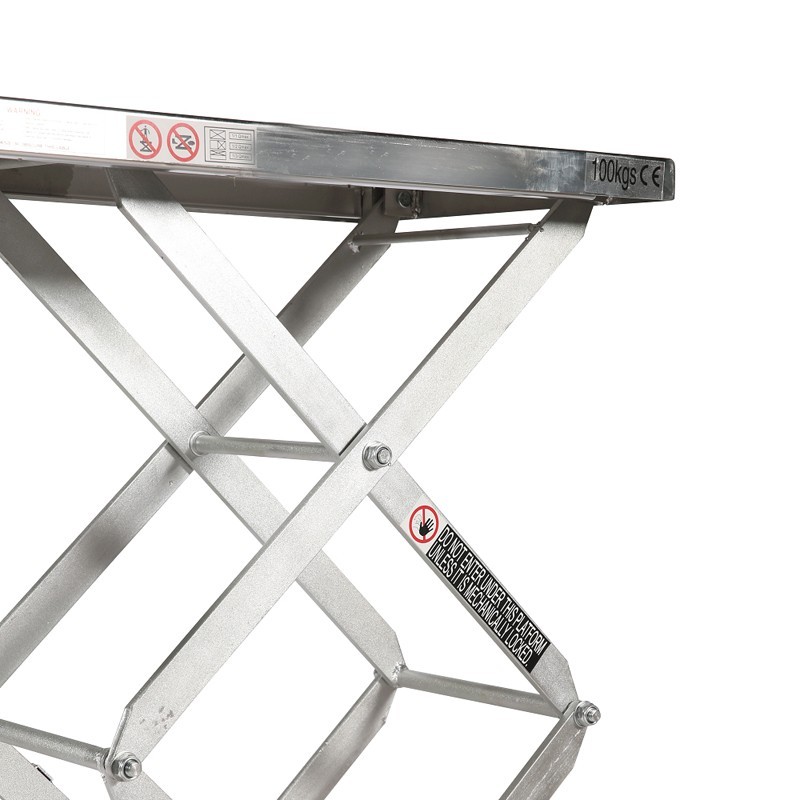 Zoom sobre los tiejras doble de la mesa elevadora inox 304 350kg