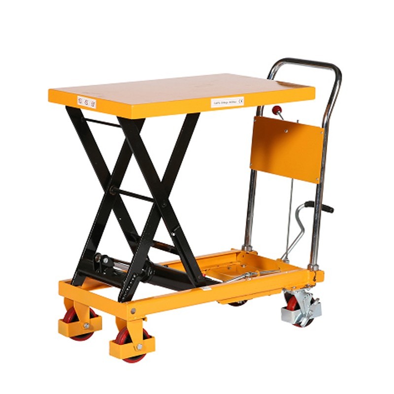 Vista general de la mesa elevadora 300kg plataforma 850x500mm