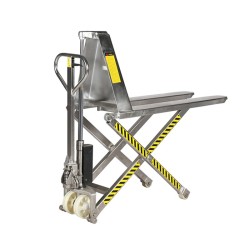 Vista general de la transpaleta de gran elevación INOX 304