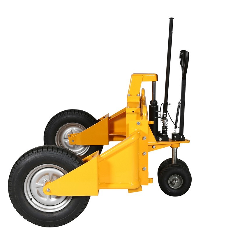 Vista de perfil de la transpaleta manual todo terreno 1200kg