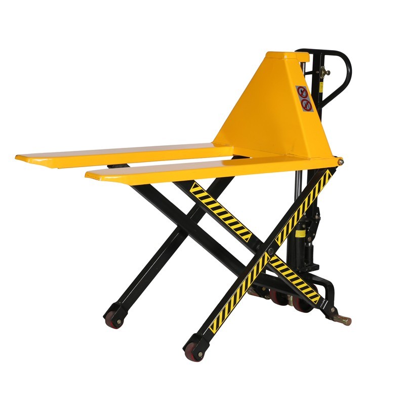 Vista general de la transpaleta de gran elevación 1000kg ancha 680 mm