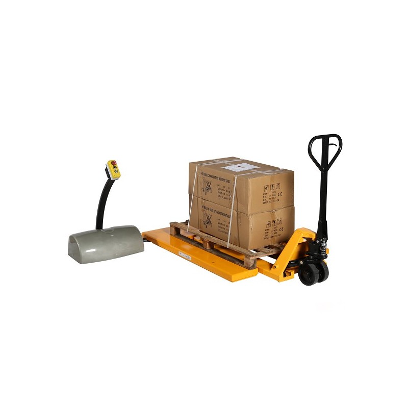 Mesa elevadora en U 1000kg 220V plataforma baja transpaleta y cartón