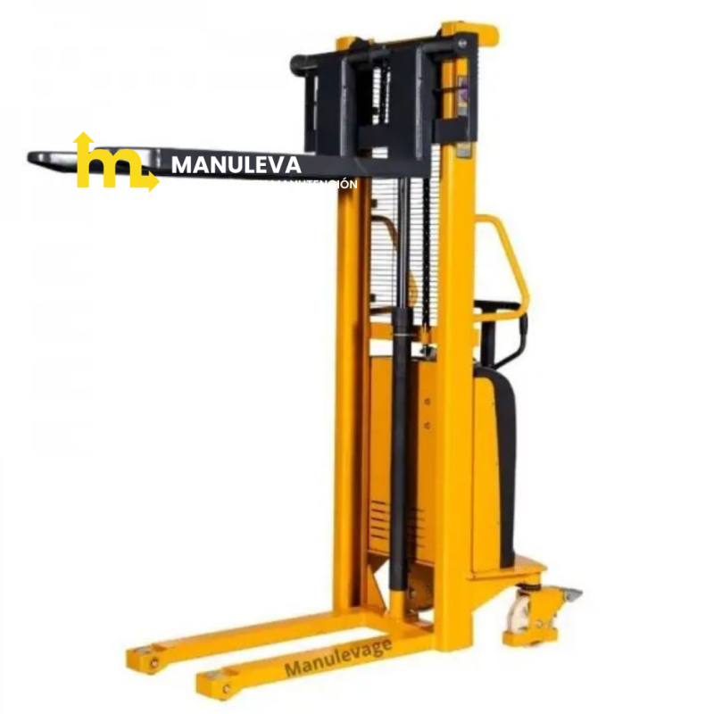 Apilador semi eléctrico 1000kg 1600mm horquillas altas