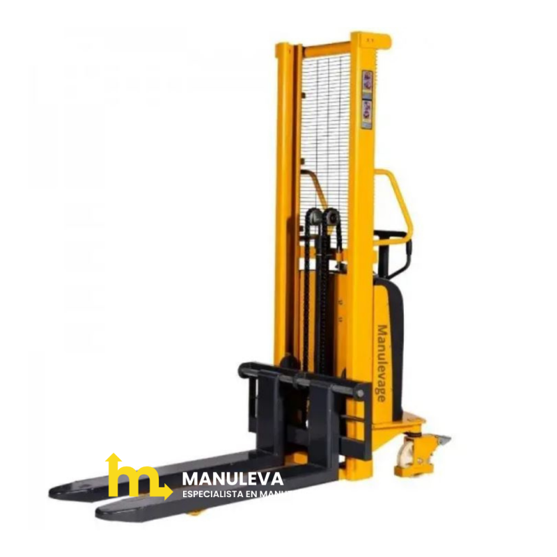 Vista trasera  del Apilador Semi Eléctrico 2000Kg 1600mm horquillas bajas