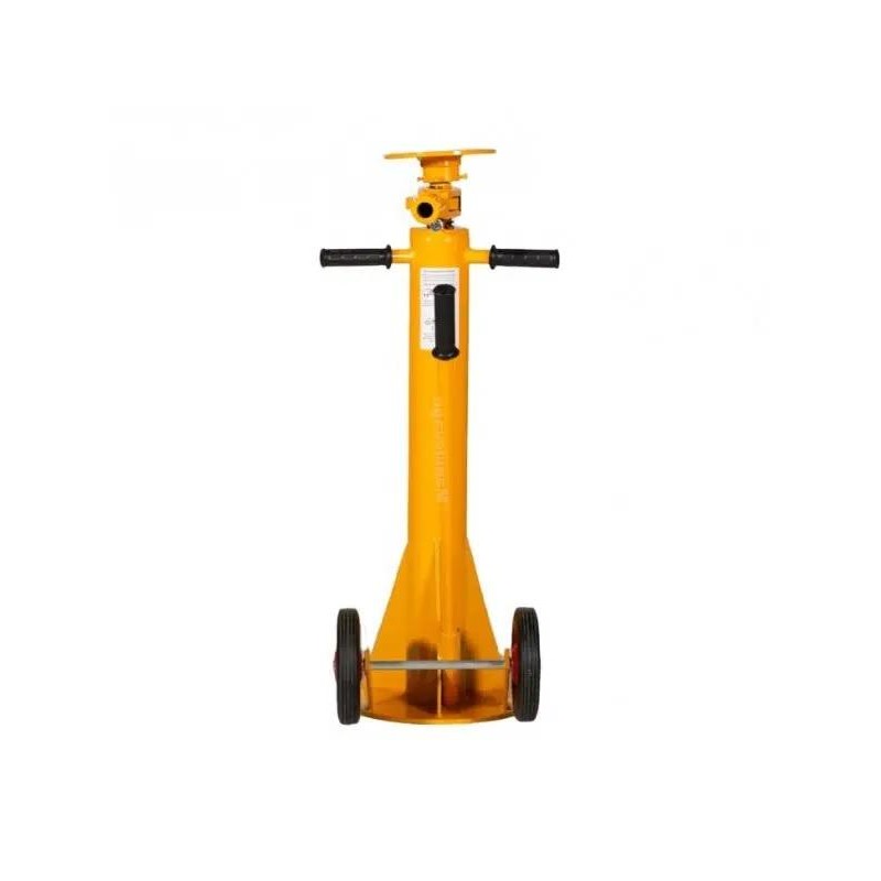 Vista frontal del soporte de seguridad 18 toneladas posición baja