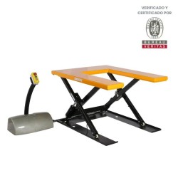 Mesa elevadora en U 1000 kg  (220V) vista desde 3/4