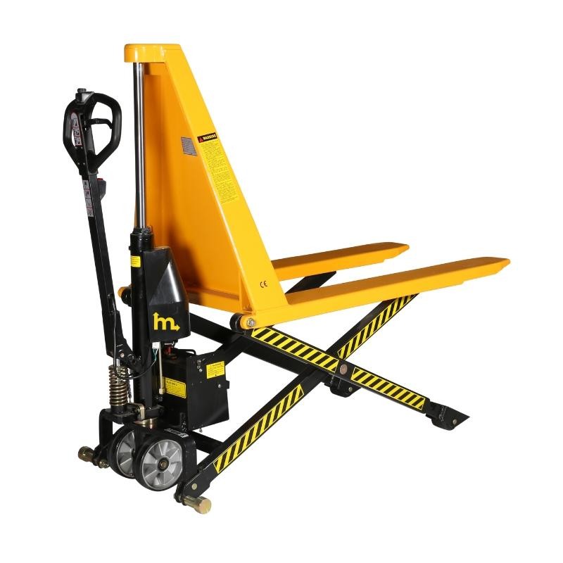 Visión delantera Transpaleta eléctrica de gran elevación de 1000kg horquillas medio-altas