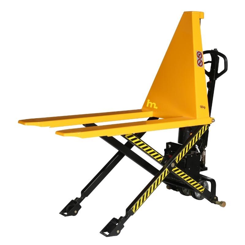 Vista trasera del transpaleta eléctrica 1000 kg horquilla alta