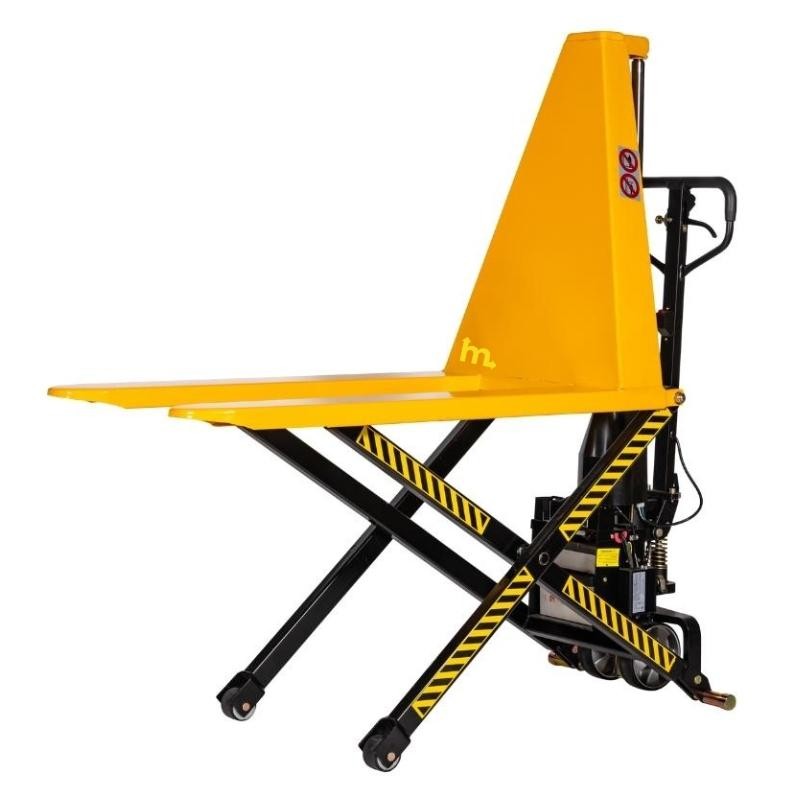 Vista trasera del Transpaleta eléctrica de gran elevación monocilíndrica  680 mm horquilla alta