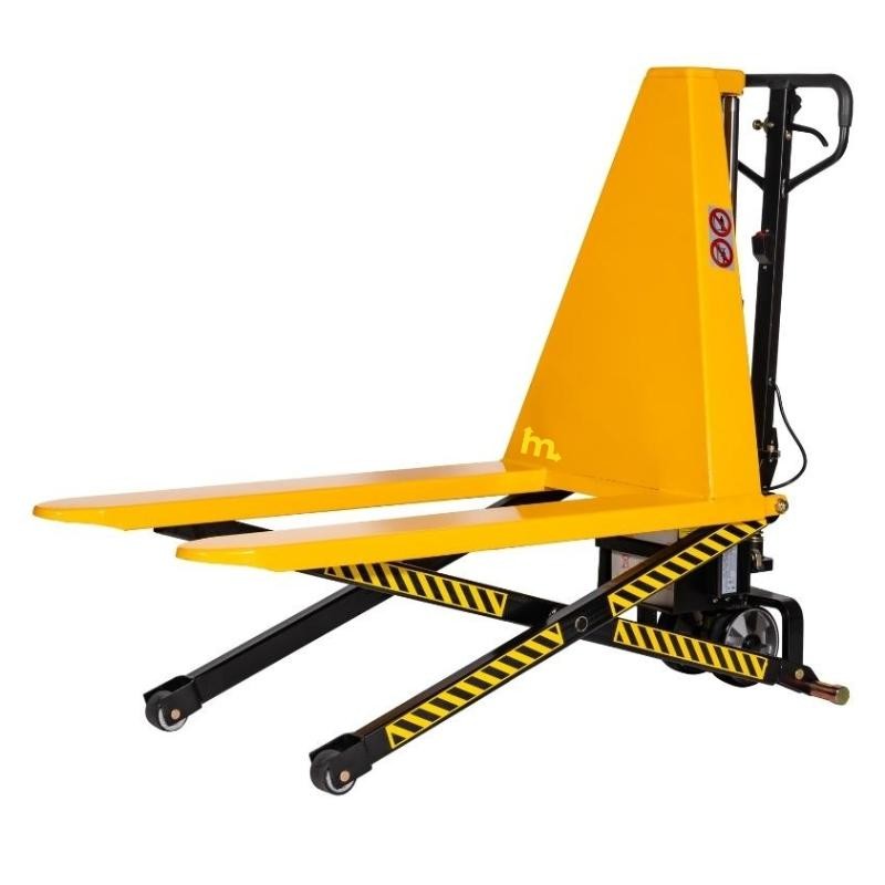 Vista trasera del Transpaleta eléctrica de gran elevación monocilíndrica  680 mm horquilla medio-altas