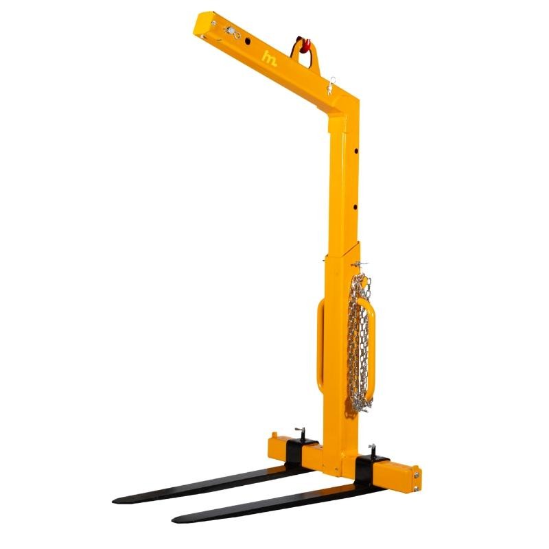 Vista desde 3/4 de la  horquilla para palets