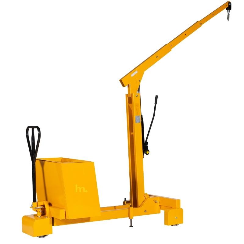 Vista de 3/4 del Grúa de taller con gancho voladizo Capacidad 550Kg con el mástil izado.