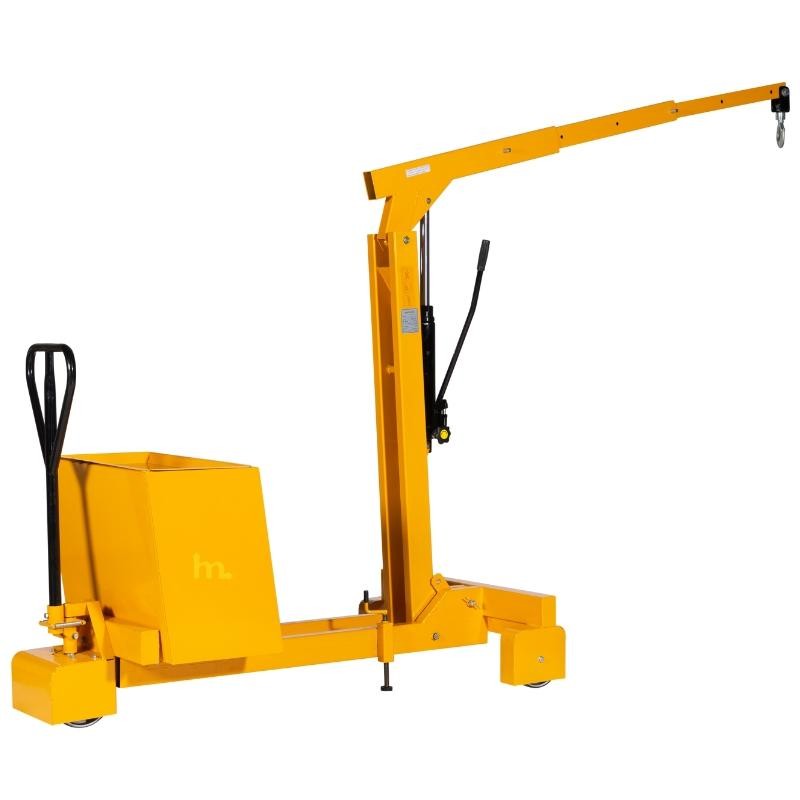 Vista de profil del Grúa de taller con gancho voladizo Capacidad 550Kg con la estera estirada.