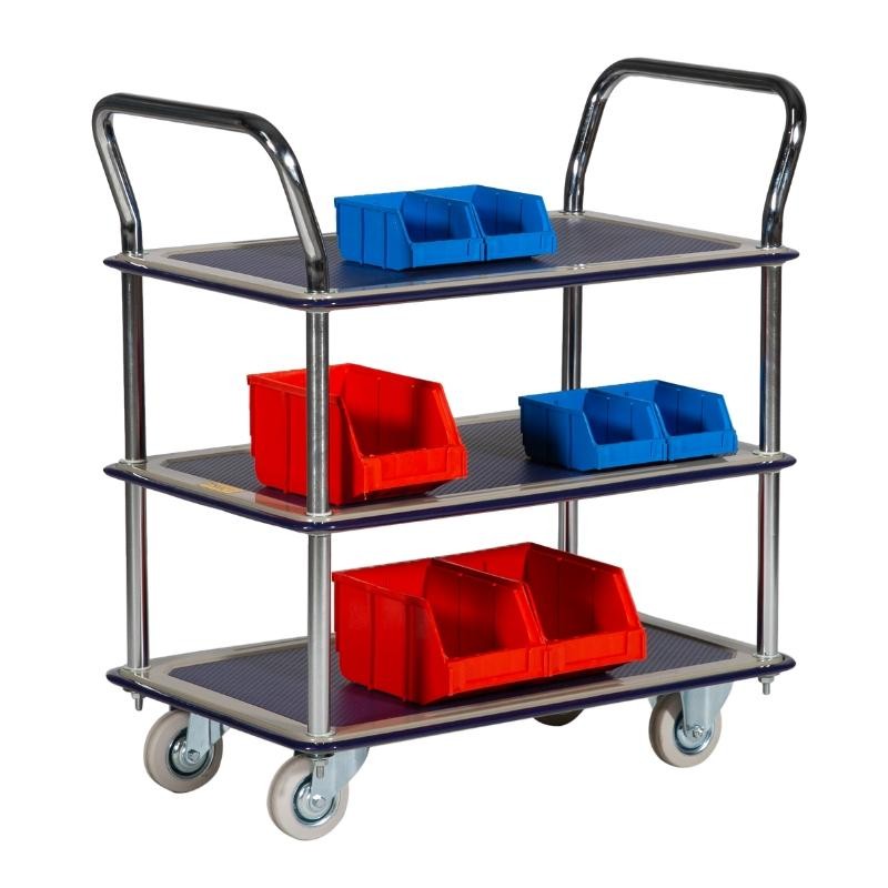 Carrello di transporte 3 bandejas antideslizantes 120 kg - vista 3/4