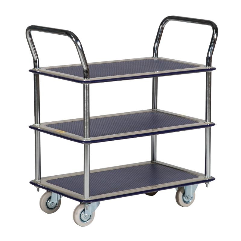 Carro de transporte 3 bandejas antideslizantes 120 kg - vista general