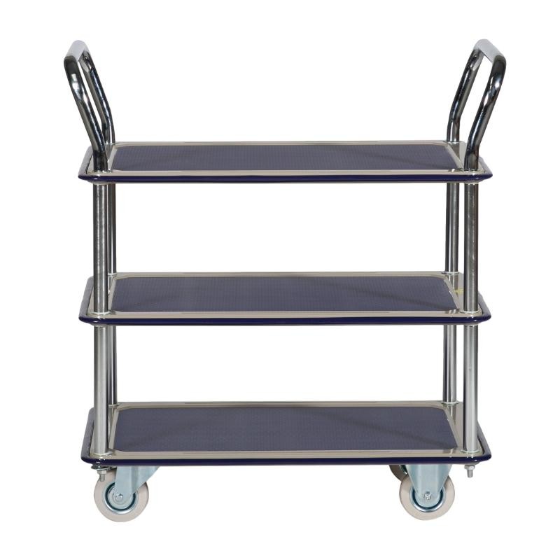 Carrello di transporte 3 bandejas antideslizantes 120 kg - vista di profilo