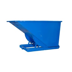 Vista desde 3/4 de la Tolva autobasculante - 900L azul sin carretilla elevadora