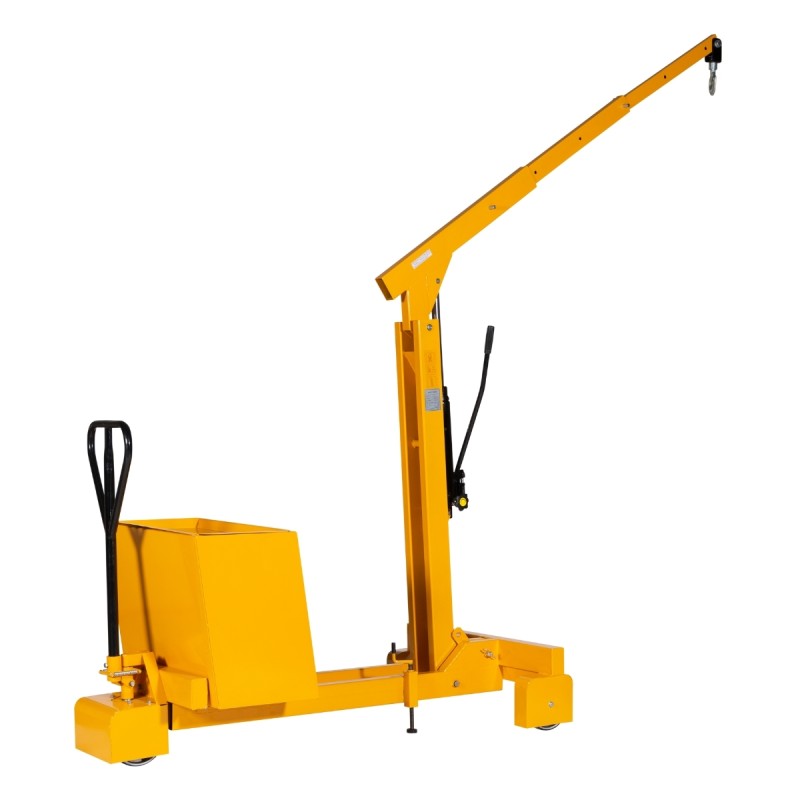 Vista general de la grúa taller con contrapeso 750kg