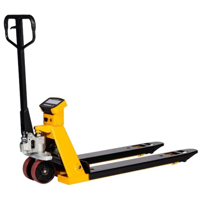 Vista general de la transpaleta pesadora a batería 2000kg