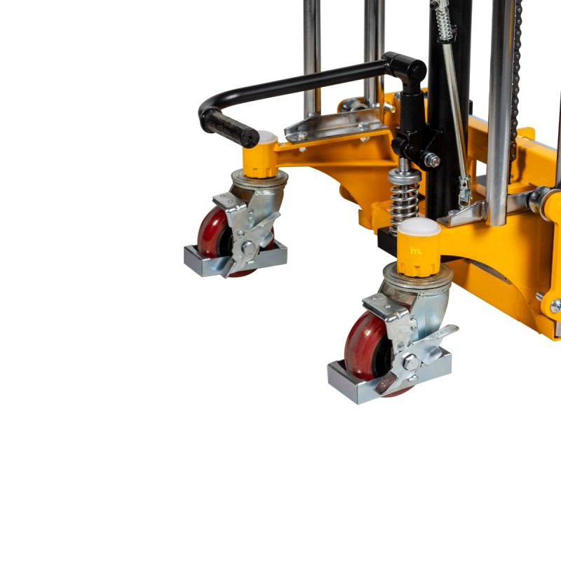 Zoom en las ruedas directrices con frenos del apilador manual 400kg 1700mm