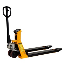 Vista general de la Transpaleta pesadora 2000kg con impresora