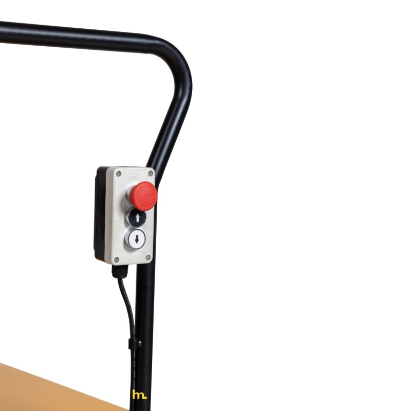 Zoom sobre el control remoto de la Mesa Elevadora Eléctrica móvil capacidad 500 kg