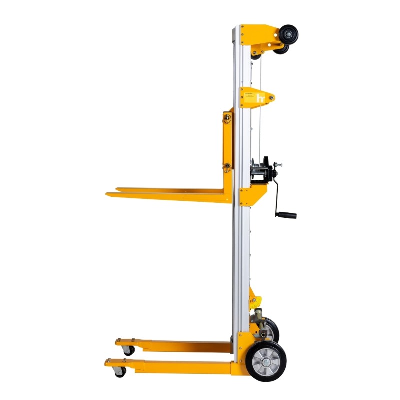 Vista de perfil del Apilador manual con manivela 181 kg Elevación 2500 mm