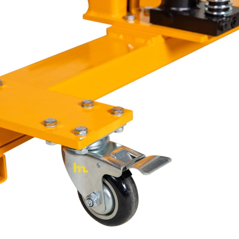 Zoom sobre la rueda del Elevador de barril perfil bajo 300 kg