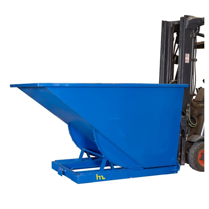 Vista lateral de la tolva autobasculante - 1500L en un apilador