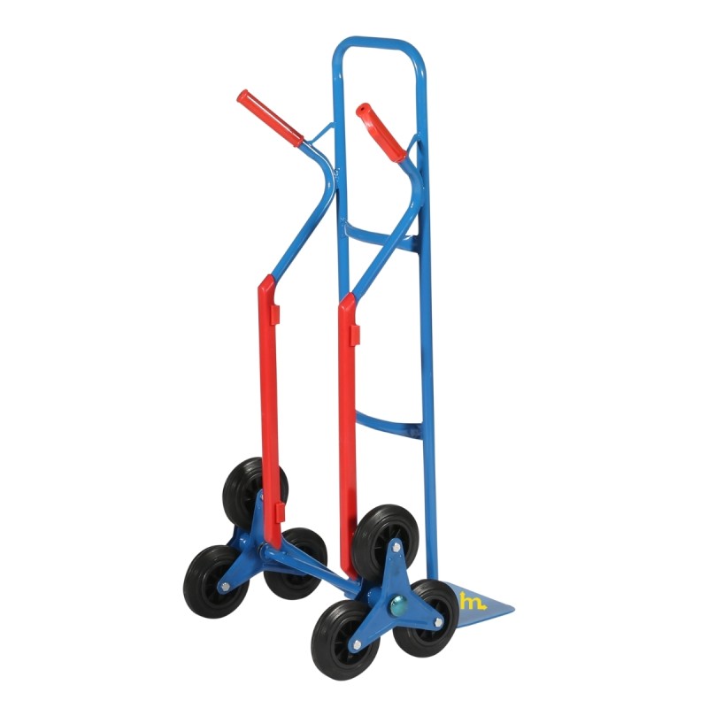 Vista desde 3/4 de la carretilla para subir escaleras 200kg