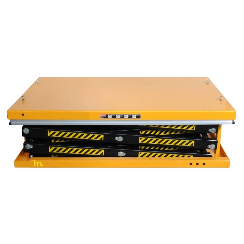 Vista general de la mesa elevadora eléctrica 2000kg plegada