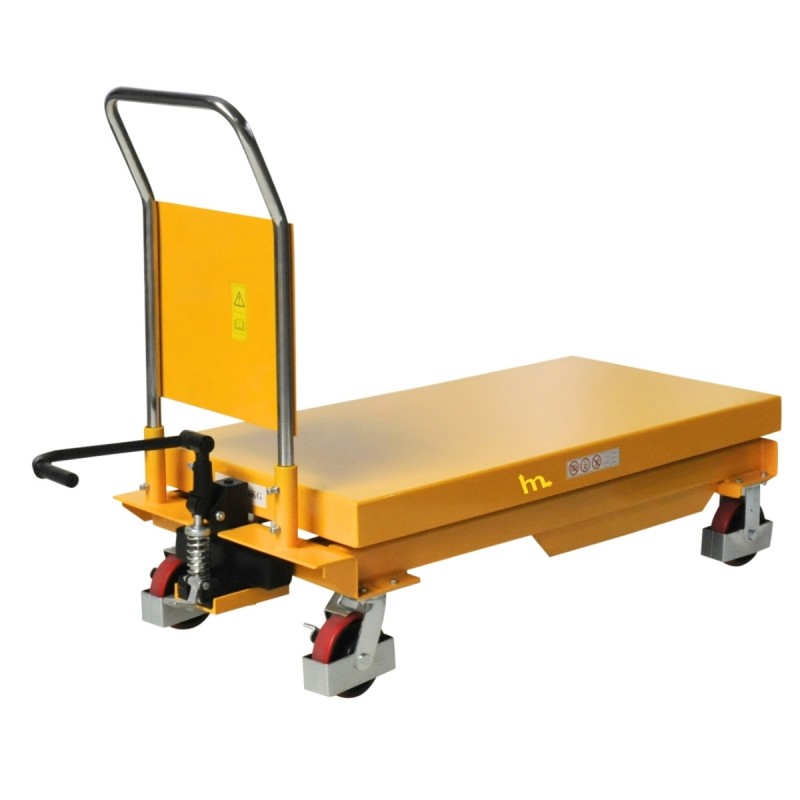 Vista trasera de la Mesa elevadora 1500 kg - plataforma: 1220x610 mm plegada