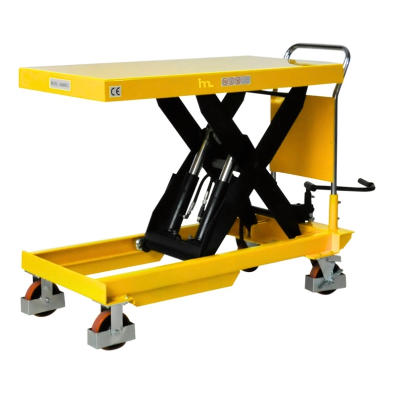 Vista frontal de 3/4 de la Mesa elevadora 1500 kg - plataforma: 1220x610 mm