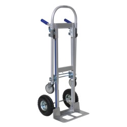 Carrello/piattaforma in alluminio 2 posizioni - 200 kg - ruote pneumatiche