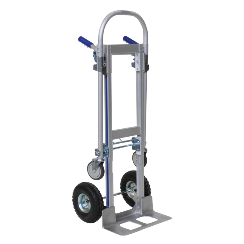 Carrello/piattaforma in alluminio 2 posizioni - 200 kg - ruote pneumatiche
