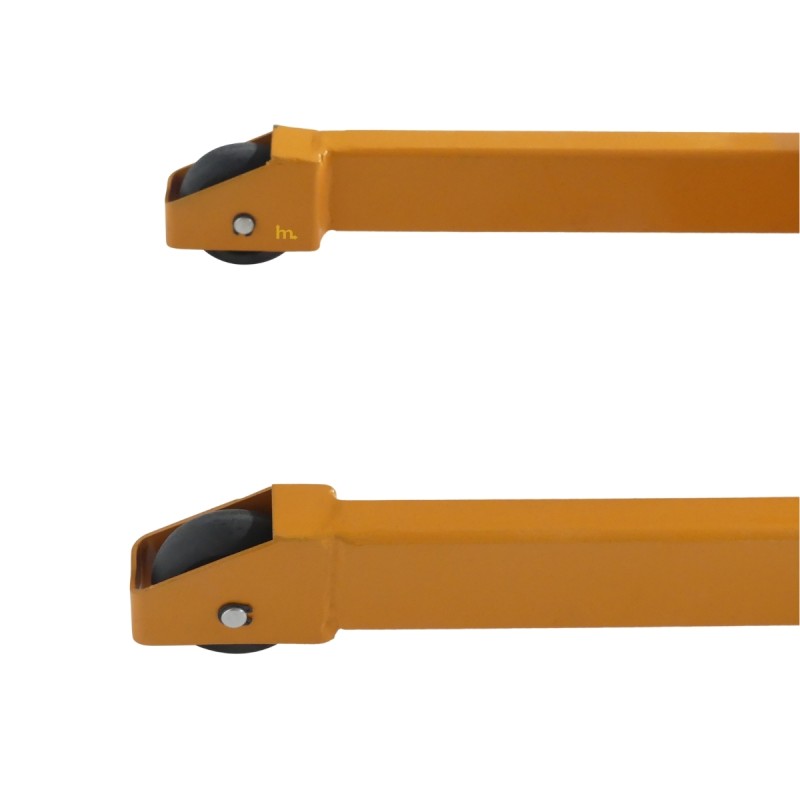 Vista de los rodillos del apilador manual Puesto de trabajo 80 kg - Elevación 1100 mm