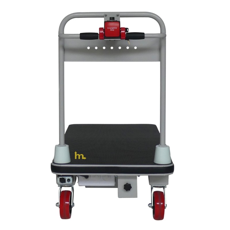 Vista trasera del carro de plataforma motorizado bandeja 1280 x 630 mm - 400 kg