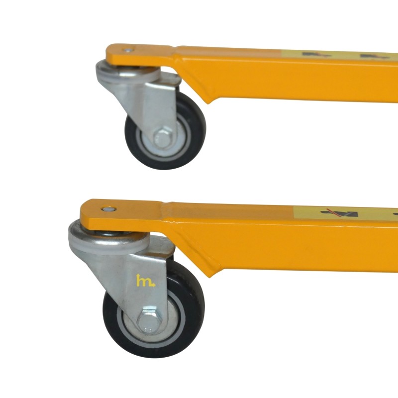 Vista de los rodillos del apilador Puesto de trabajo con manivela 100 kg - Elevación 1500 mm