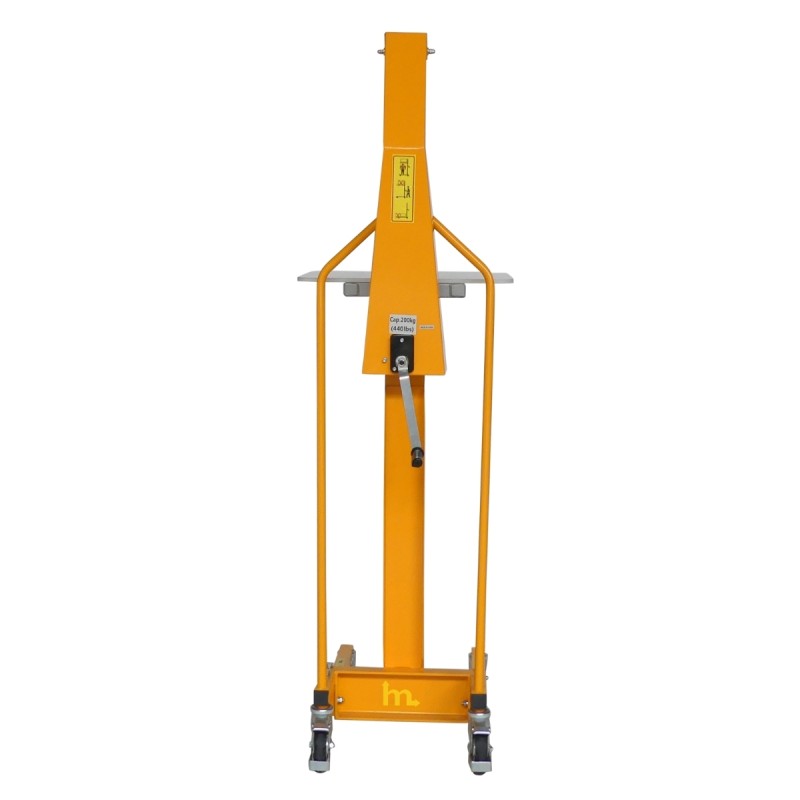 Vista frontal del apilador Puesto de trabajo con manivela 200 kg - Elevación 1500 mm