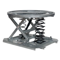 Vista general de la mesa elevadora manual giratoria galvanizada de nivel constante 2000 kg Plataforma abierta