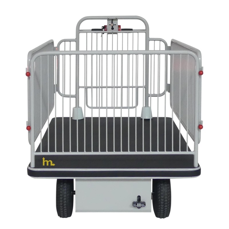 Vista frontal del carro eléctrico de plataforma - 400 kg