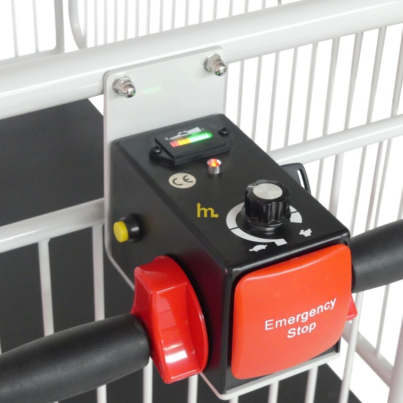 Vista de los botones de control del carro eléctrico de plataforma - 400 kg