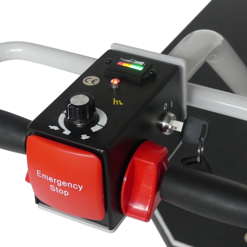 Vista del carro eléctrico con plataforma - 800 kg