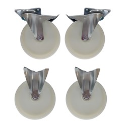 Vista general de las ruedas de nylon para tolvas autobasculantes diámetro 200 mm