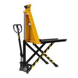 Vista general de la transpaleta manual pesadora elevadora monocilíndrica 1500 kg